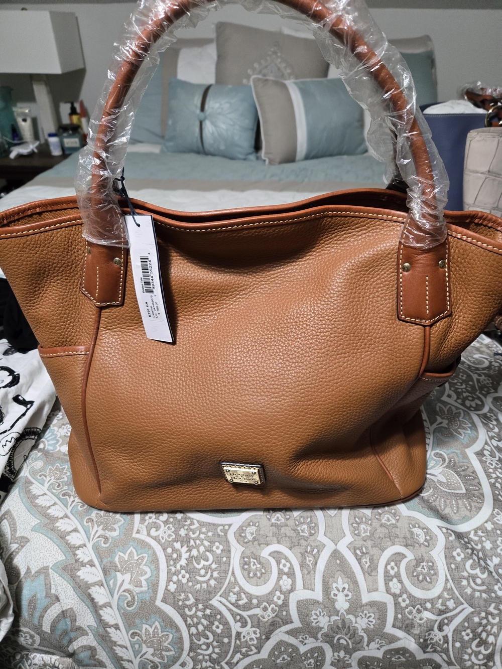 RARE-Dooney & Bourke Archives 2009 Kristen Tote Pebble Leather Caramel NWT